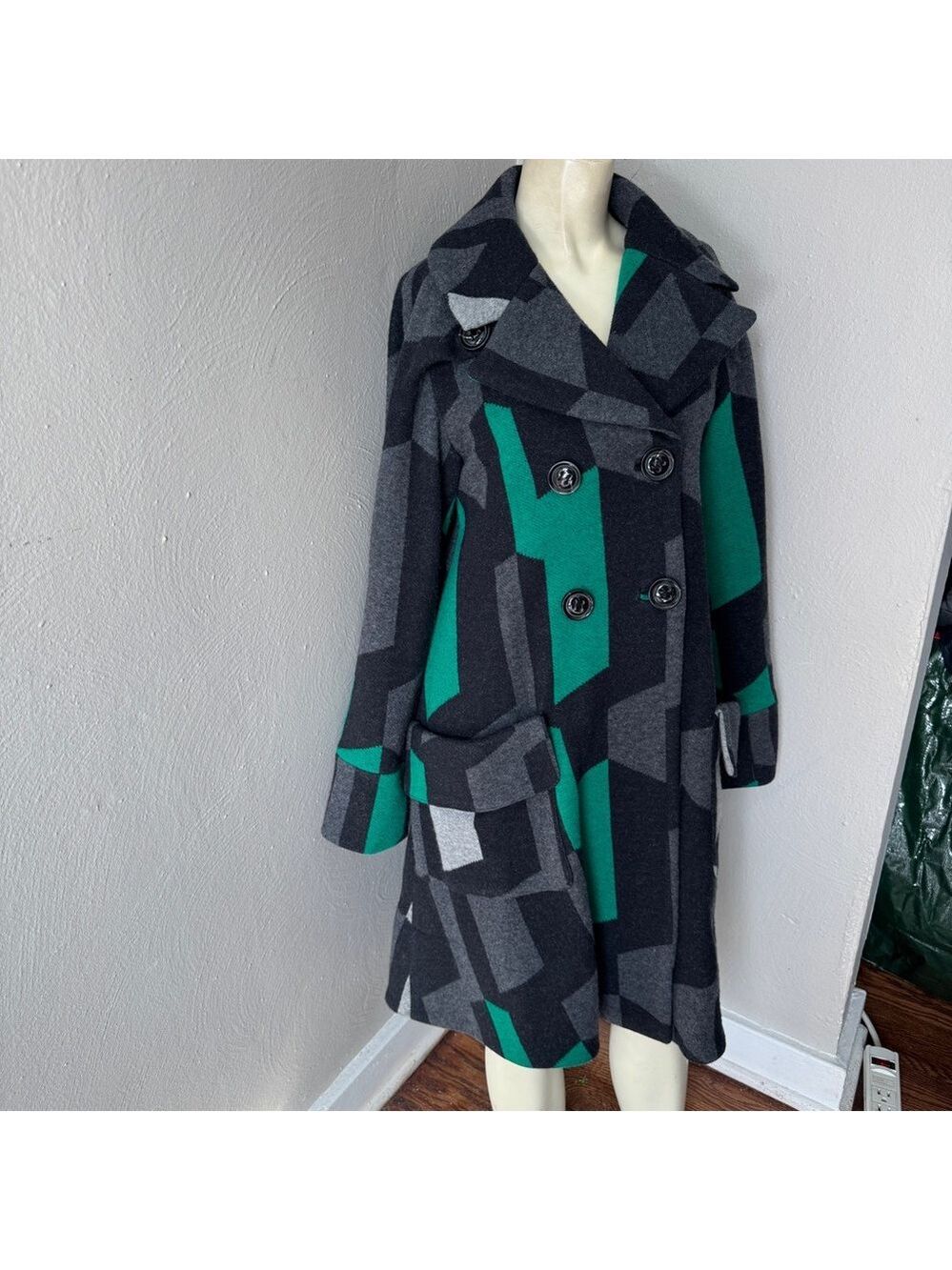 Diane Von Furstenberg Gene Kelly wool & silk dress coat size small